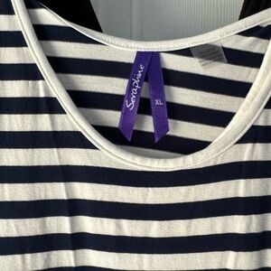 Seraphine Navy and White Striped Top